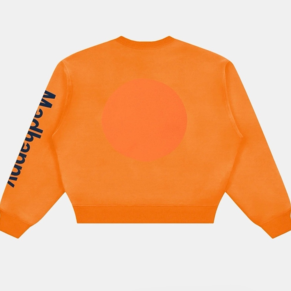 NWT MadHappy Headspace Heritage Crewneck Sweatshirt Introspection Orange /Navy
